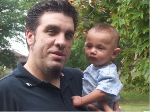 Grandson Curt Briscar and nephew Elias Okorn. Elias was Baba's newest great grandson.